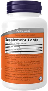 Now Foods L Arginine 700 Mg 180 Veg Capsules
